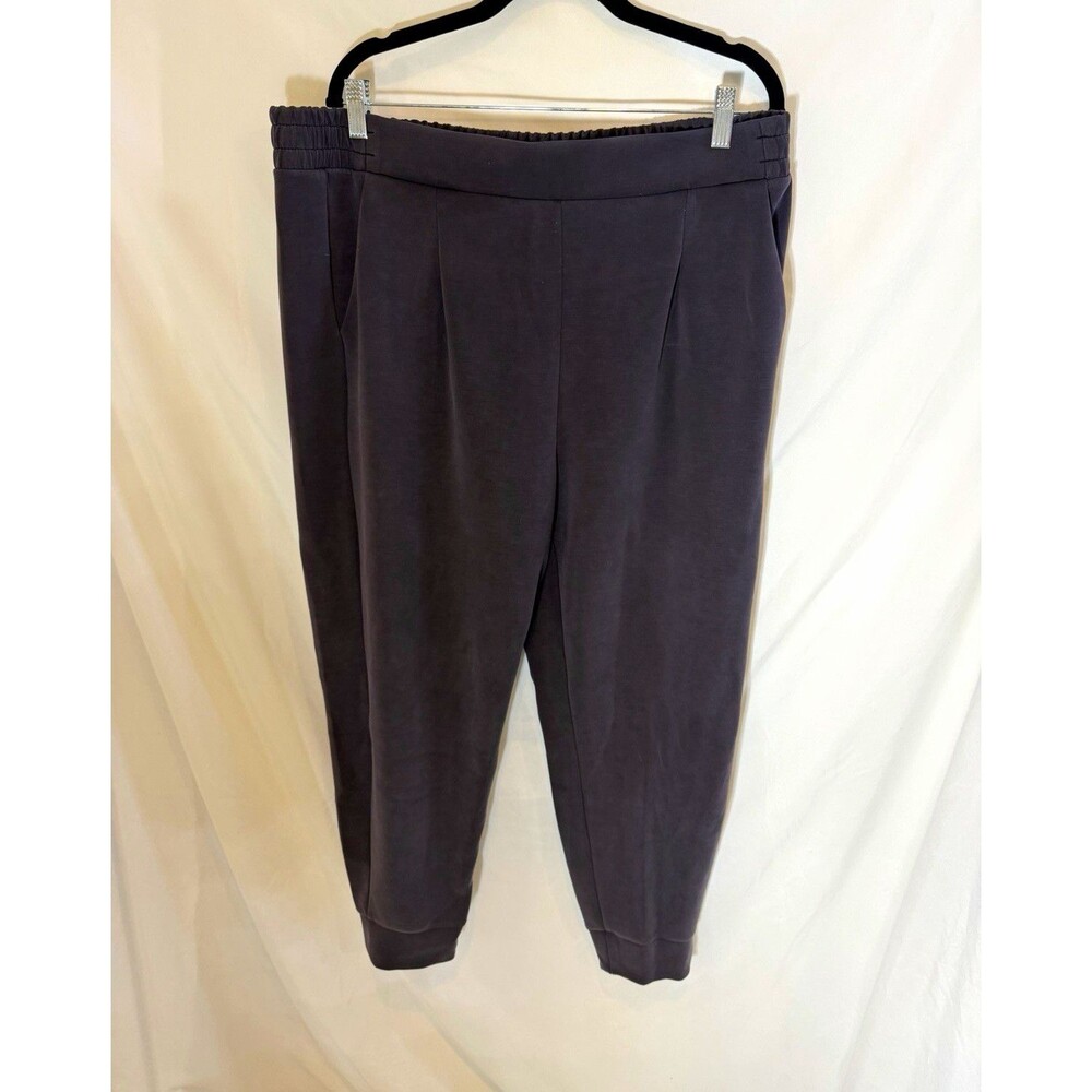 Avia Womens 2 Piece ScubaKnit Set XL (16-18) Charcoal Quarter Zip & Joggers